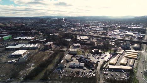 upstate new york aerial - syracuse city skyline