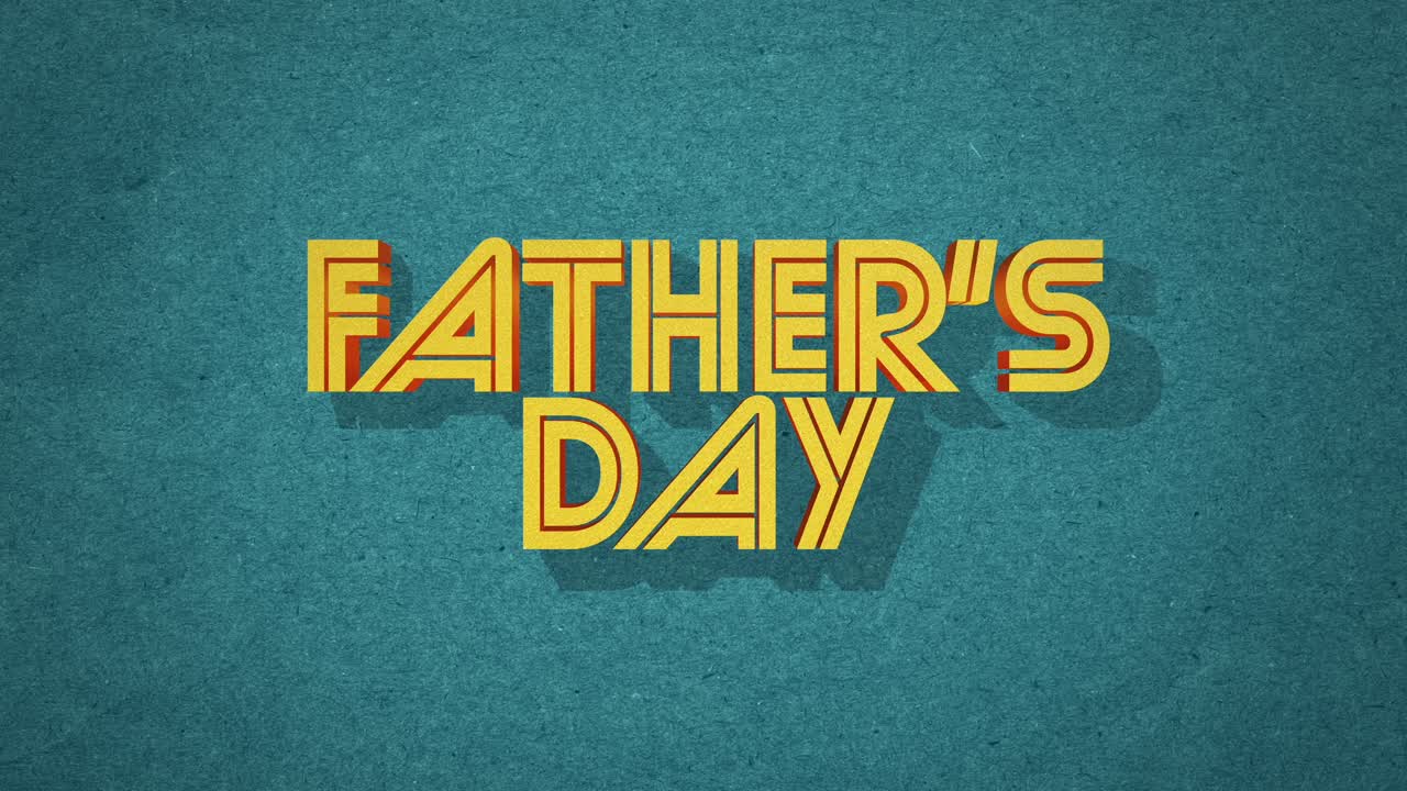 Vintage-inspired Father's Day text yellow and blue on blue background