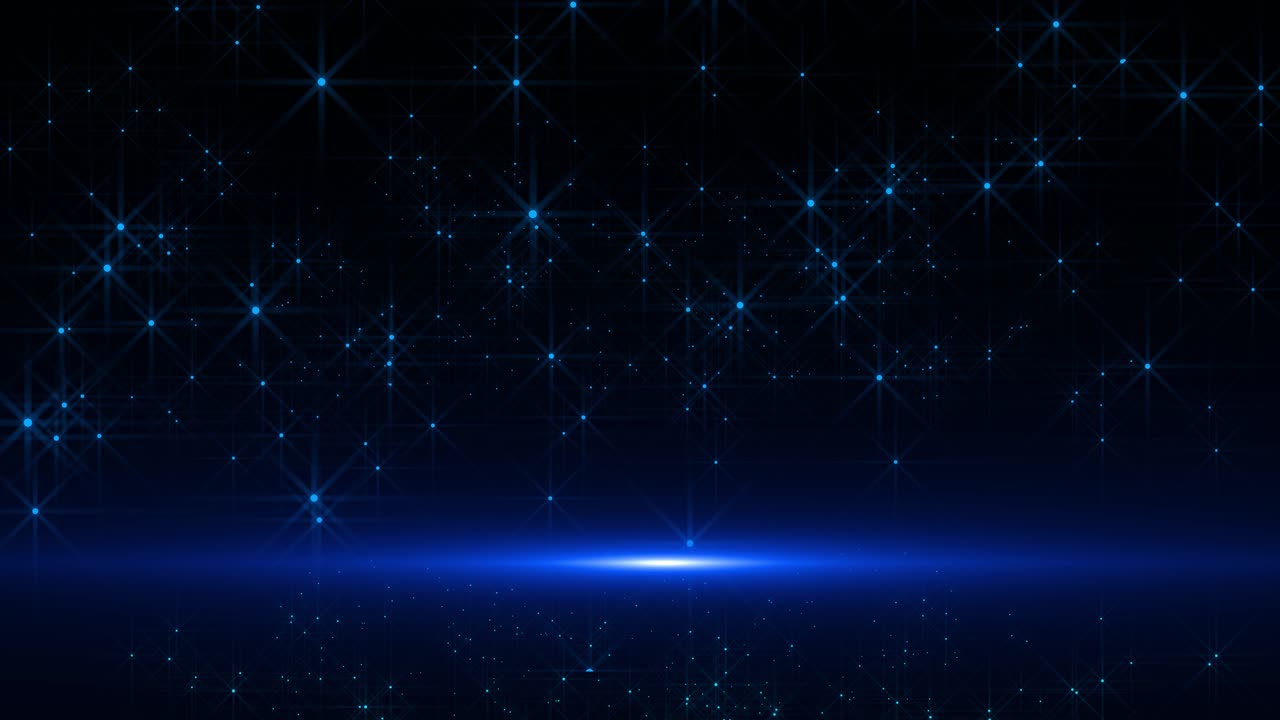 Blue deep learning shining glitter particles cyber animation new motion background light flare for