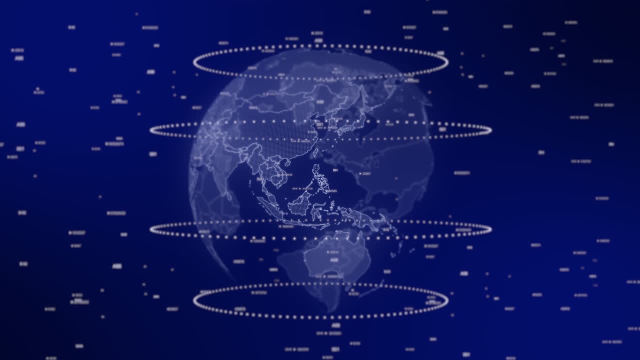 Philippines country emerges on rotating digital globe, surrounded by energy particles, illustrating advanced data analysis in cinematic background