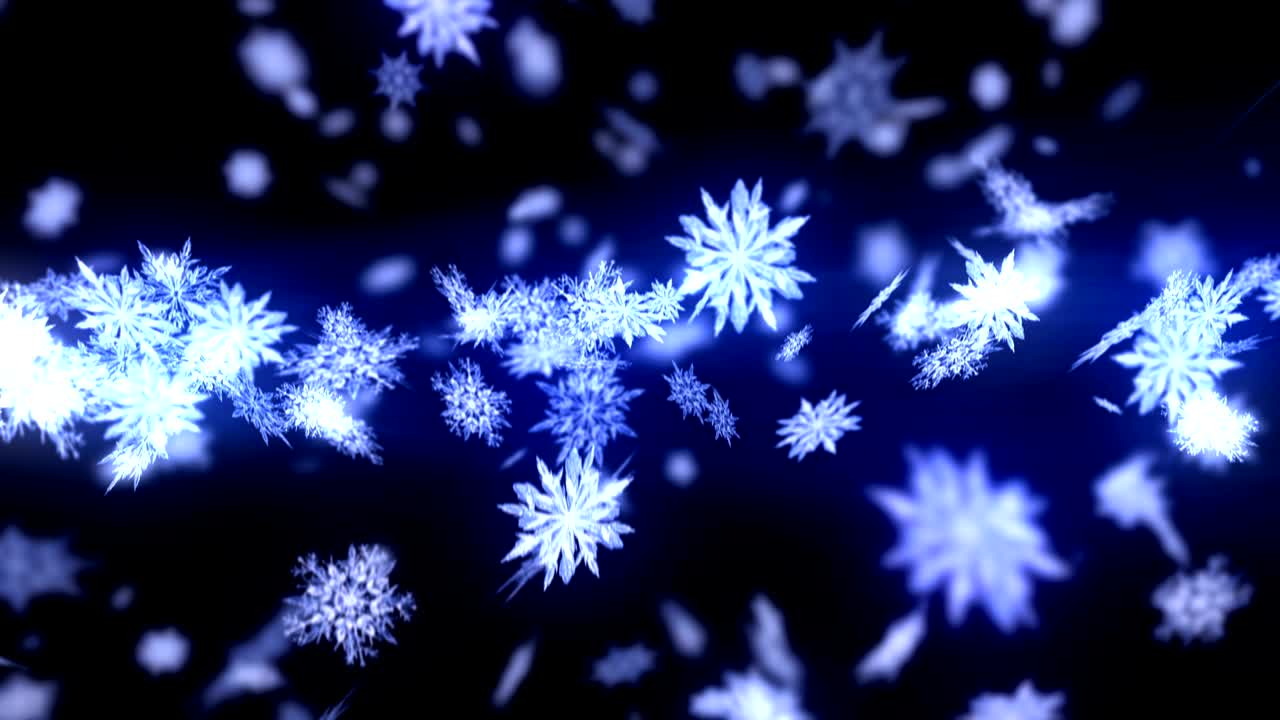 el giro del cristal de nieve, animación en cg, bucle