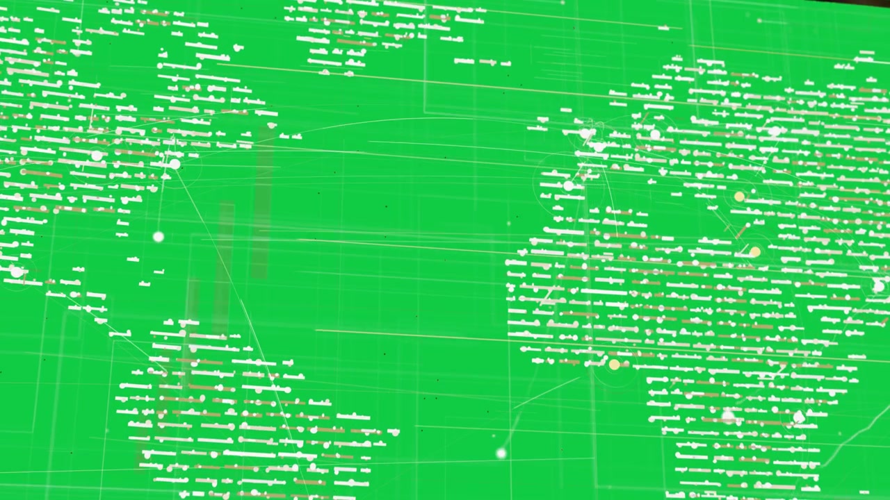 Layered grid animating after pulse, lines shifting, nodes glowing, revealing map on transparent bg
