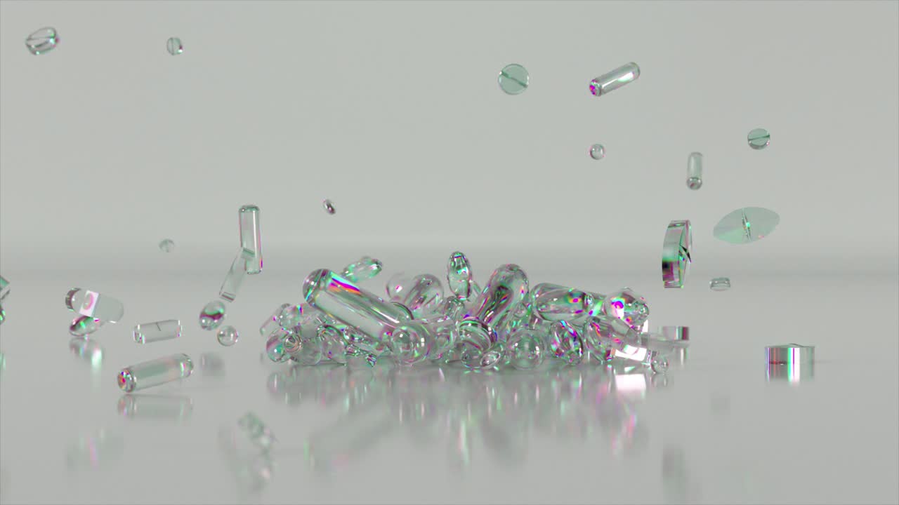 추상적인 유리 알약 렌더
