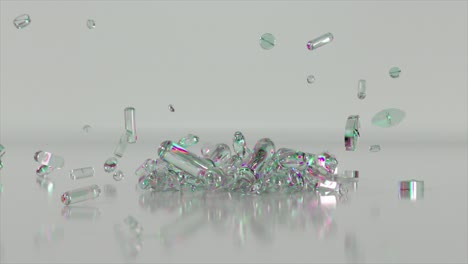 renderizado de píldoras de vidrio abstractas