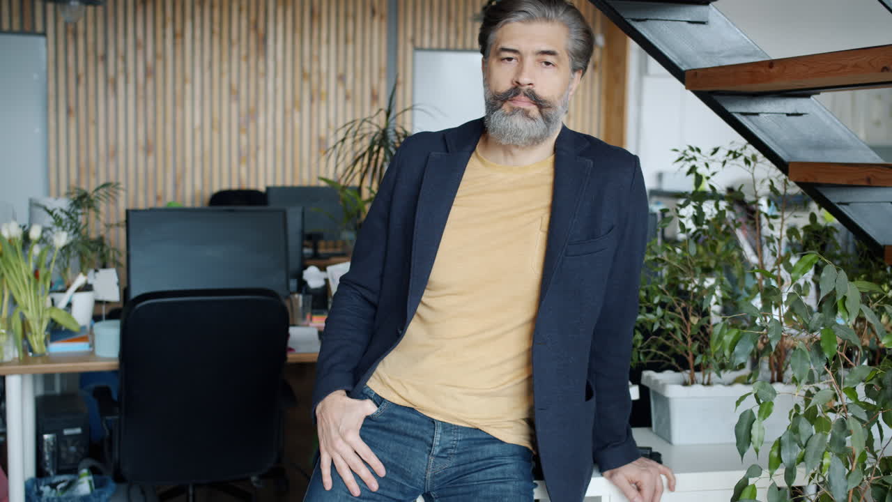 Mature Man in Modern Office