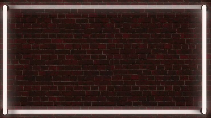 Wiggle neon tube light on night brick wall the neon light switch on off looping and seamless can be use for background.
