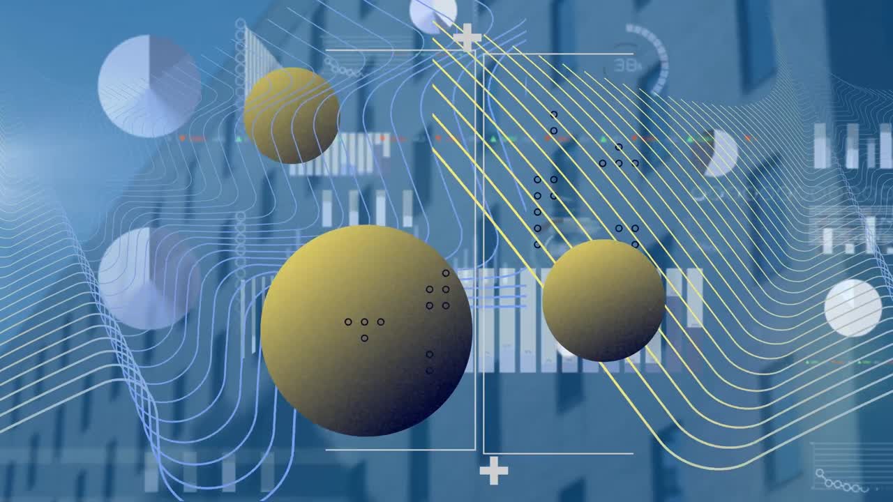 도시 풍경에 대한 모양의 애니메이션과 데이터 처리