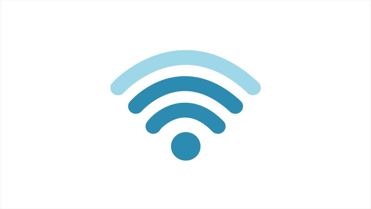 icono wi en fondo blanco. animación digital. tecnología digital