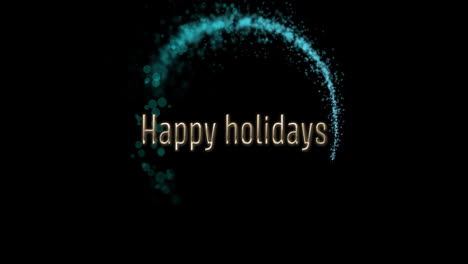 Animation-of-happy-holidays-text-over-glowing-lights-on-black-background