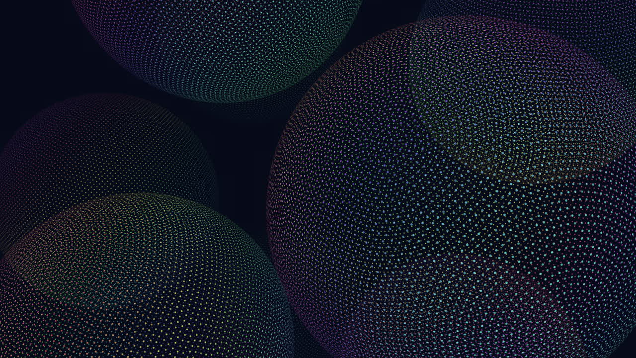 cerchi vibranti motivi a punti colorati galleggiano nell'aria