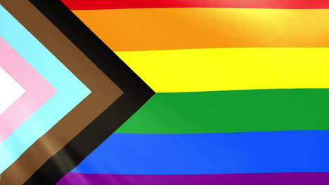 Full-Screen-Progress-Pride-flag-waving-in-the-wind-HD