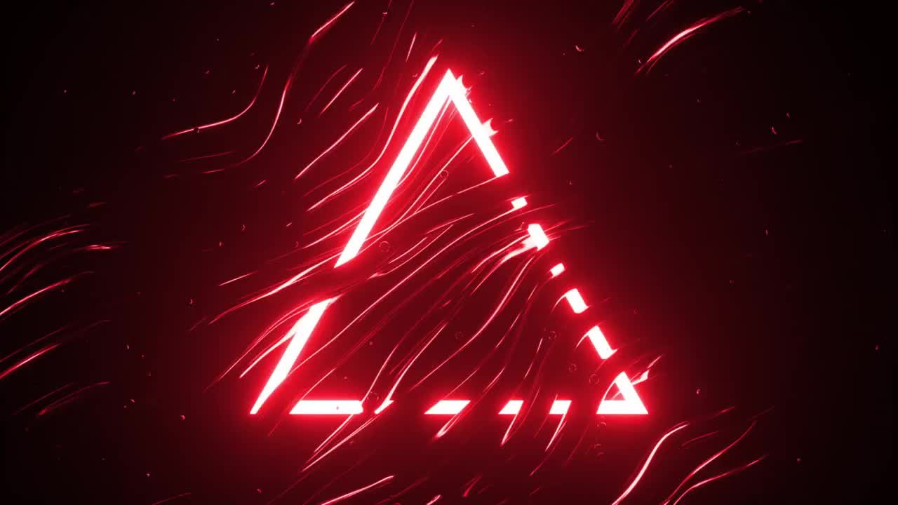 Red Neon Triangle Abstract Background