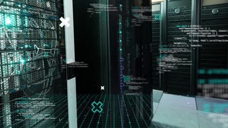 Composite-video-of-data-processing-against-computer-server-room
