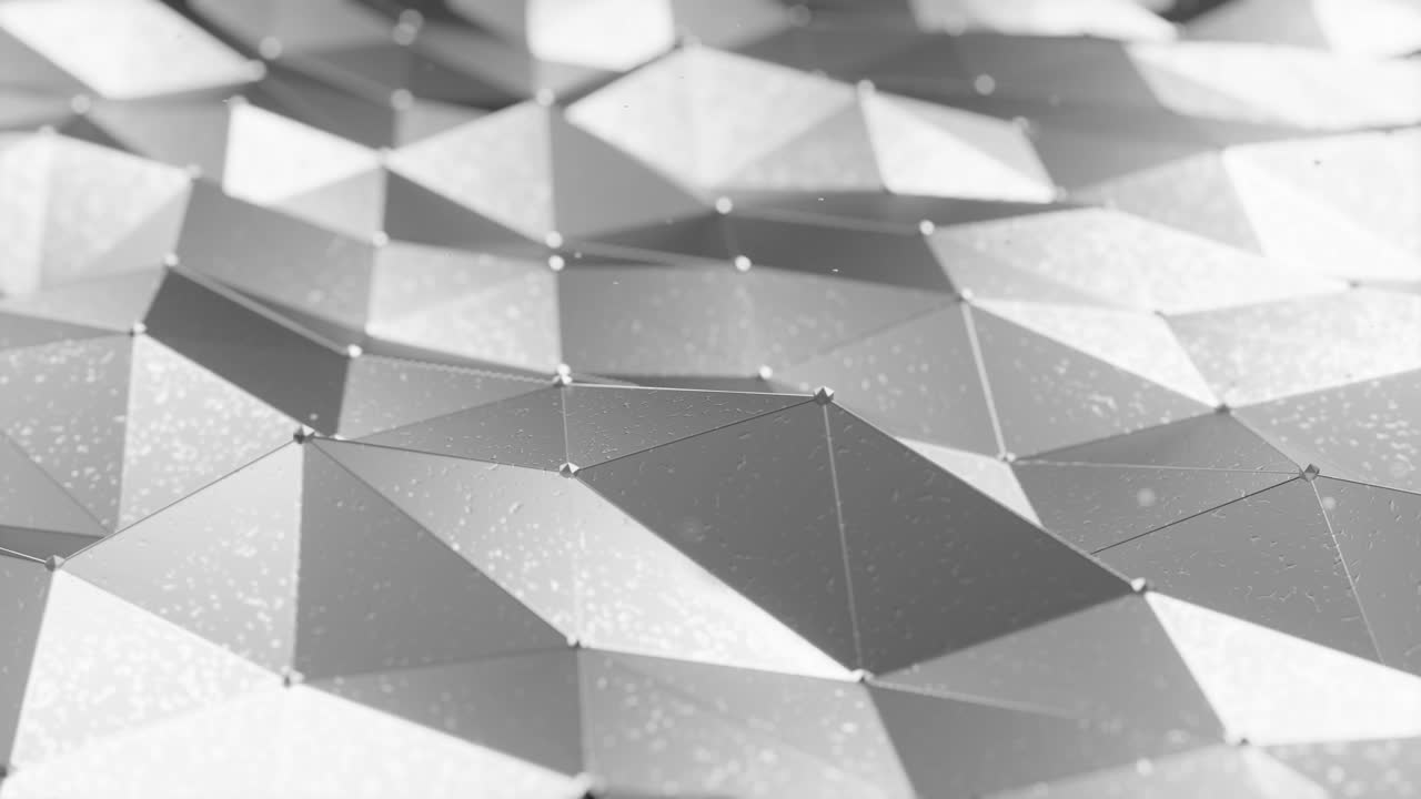 3D render of gray geometric pyramid surface moving in loop