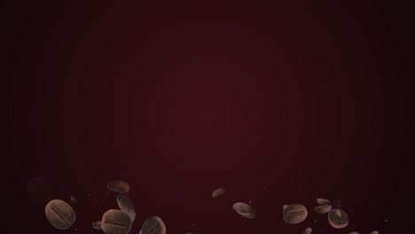animación de bucle volador de granos de café