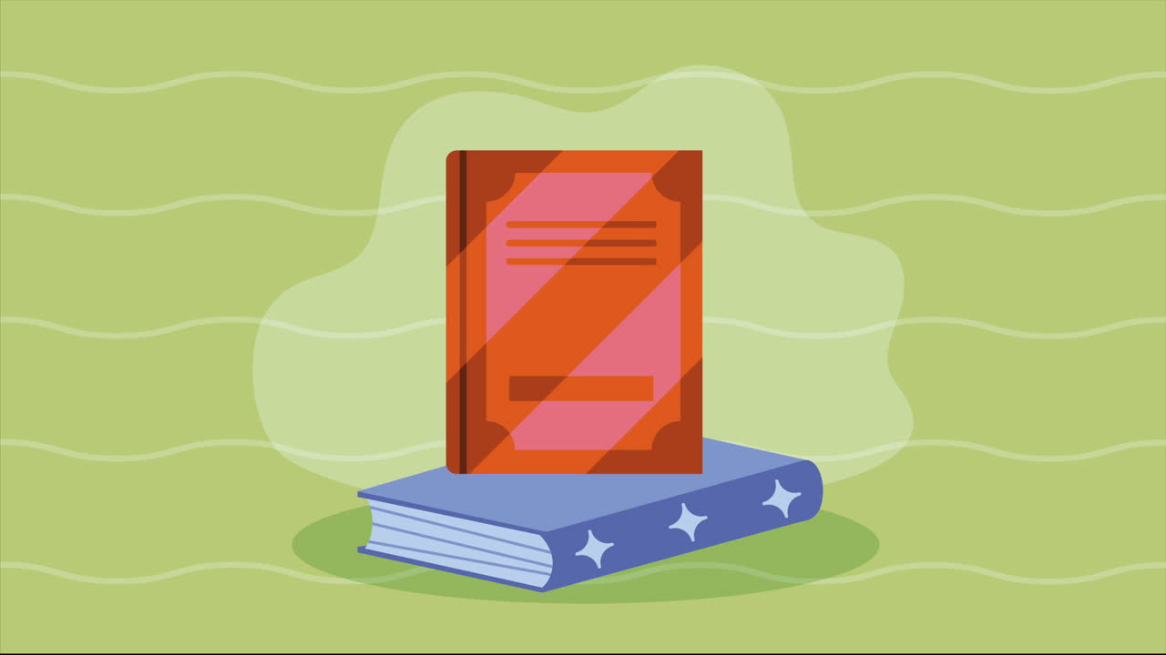 dos libros de texto biblioteca de animación