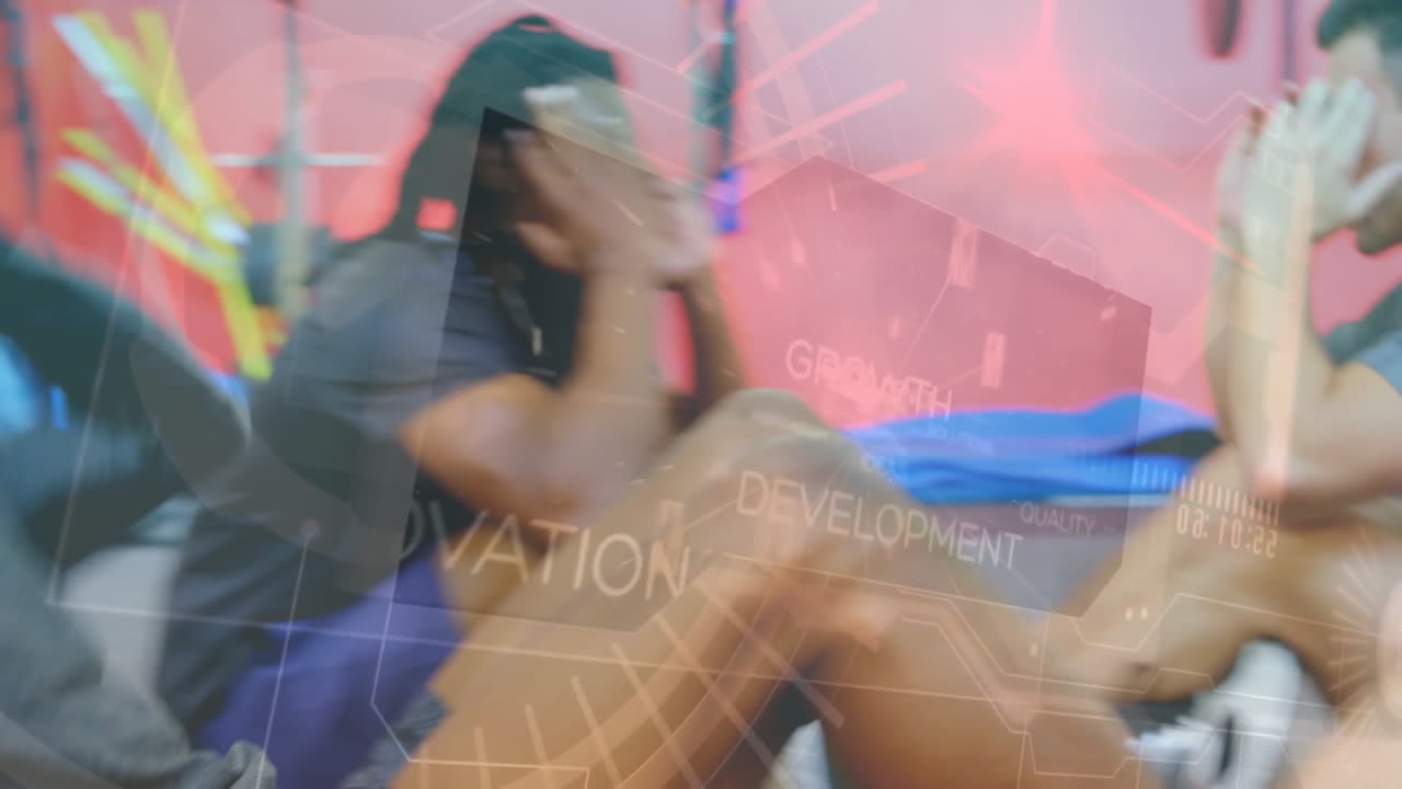 시트업 (sit-ups) 을 수행하는 사람, 혁신 및 개발 애니메이션에 대한 운동을 하는 사람