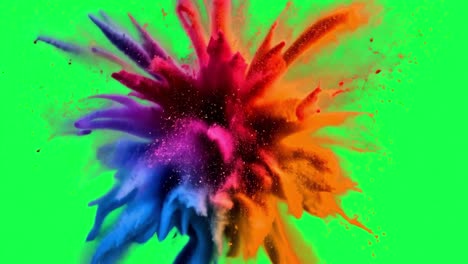colorful explosion animation, transparent 4k video, green screen