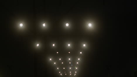 aircraft landing lights at night