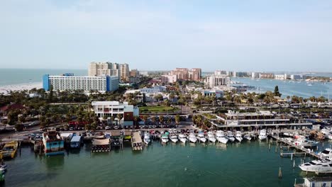 Marina-Flyover-Clearwater-Florida,-Clearwater-Beach-Florida