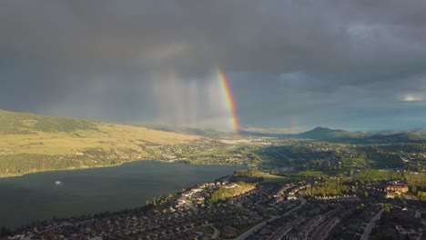 spion top mountain rainbow overlooking okanagan lake, wood lake, kalamalka lake | lakecountry, interior british columbia, canada | okanagan landscape | scenic view | oyama | panoramic view | 360