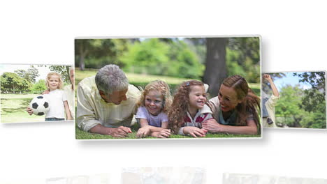 video de una familia alegre al aire libre