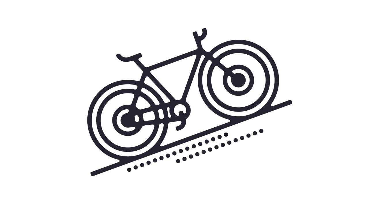 animación del icono de la línea de ciclismo