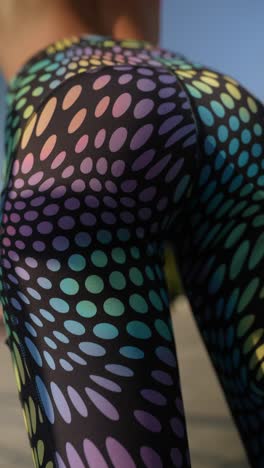 woman in colorful sport leggings