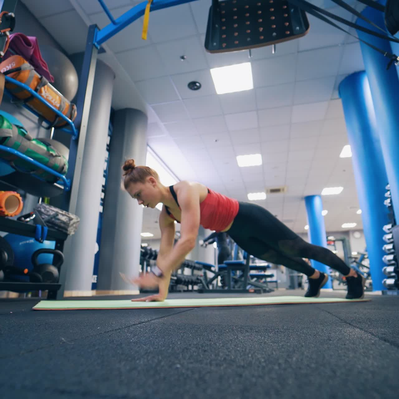 Woman training at fitness club
