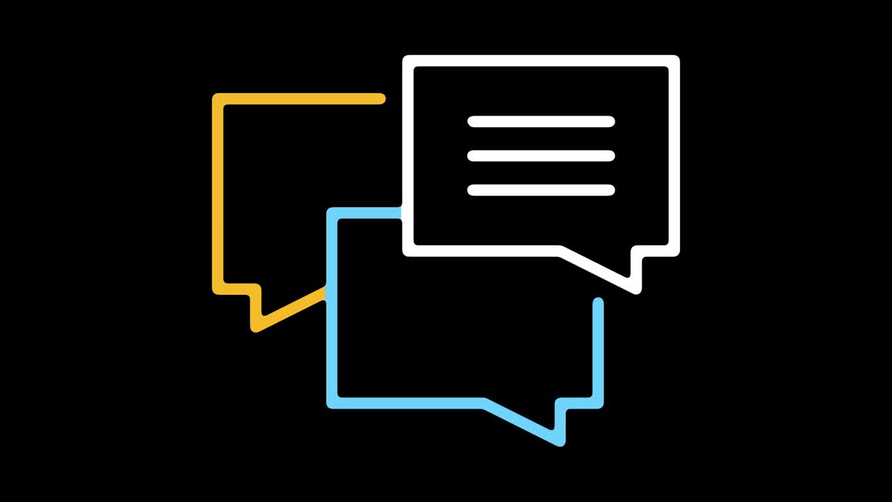 Debate Topics Line Icon Animation with Alpha