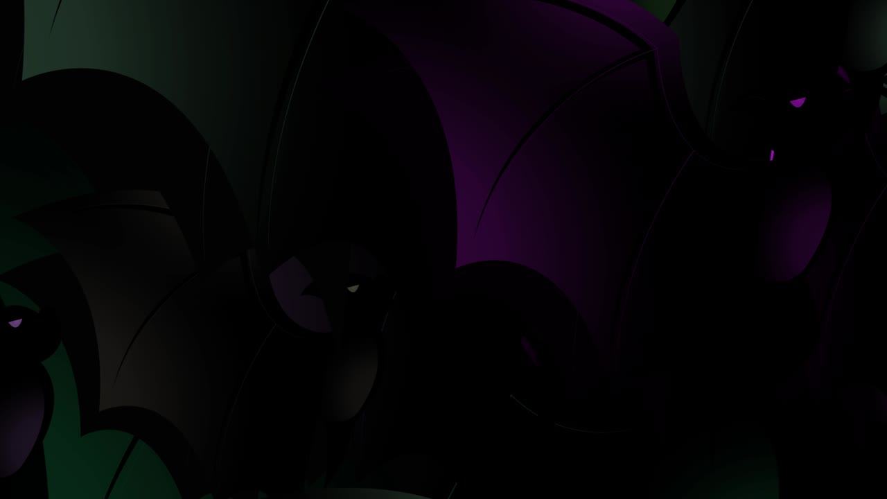 Halloween Bat - Halloween concept - Bats flapping their wings upwards -  Loopable - Hundreds of bat rush upwards - Halloween - Halloween flying bats endless loop - Bat Loopable - Black Background - Multi Color - А flock of bats
