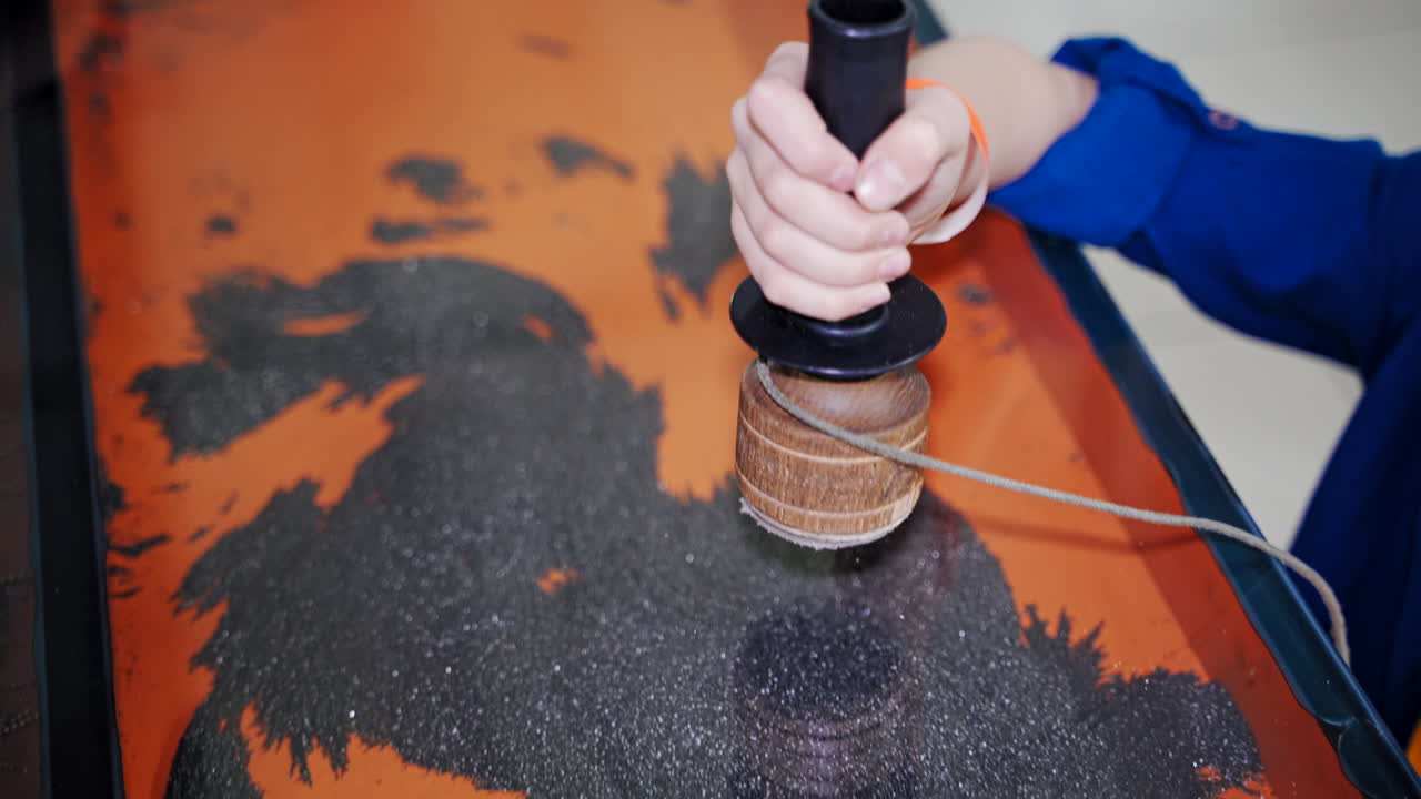 Educational experiments with a magnetic field. Children play at the science center.