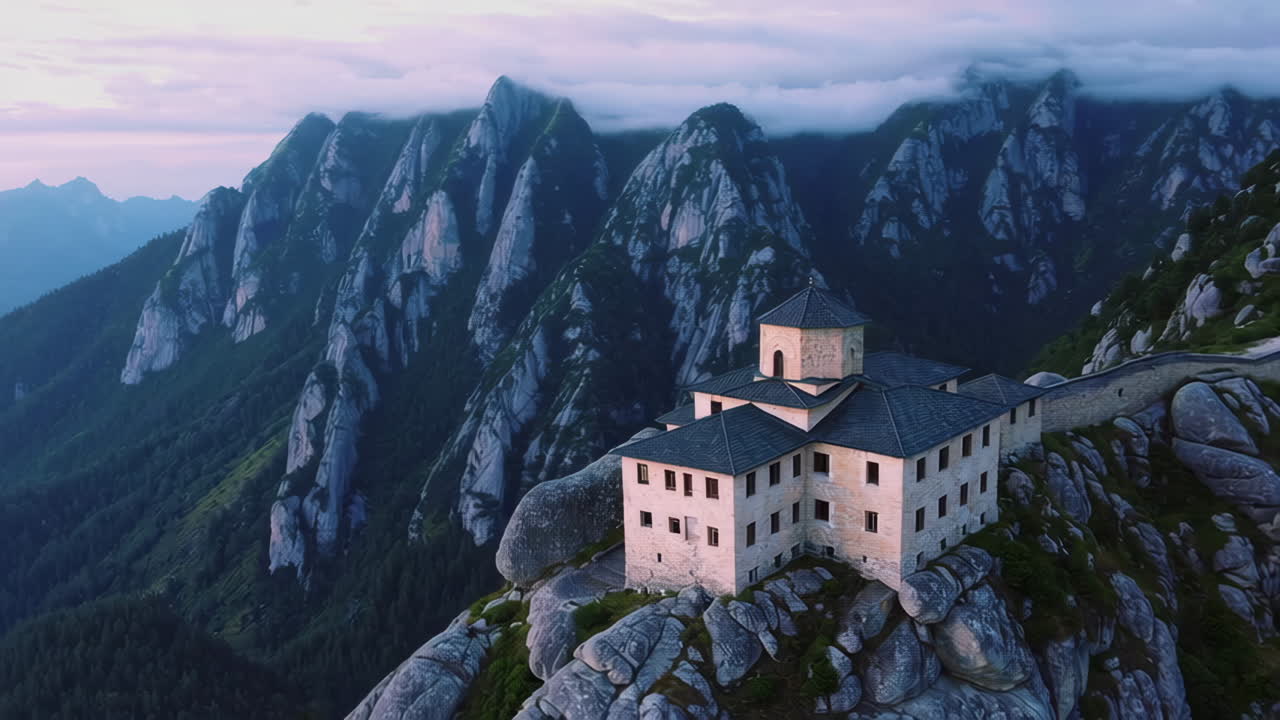 Mountain Monastery at Sunrise