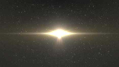 animation of yellow glowing light moving over stars on black background