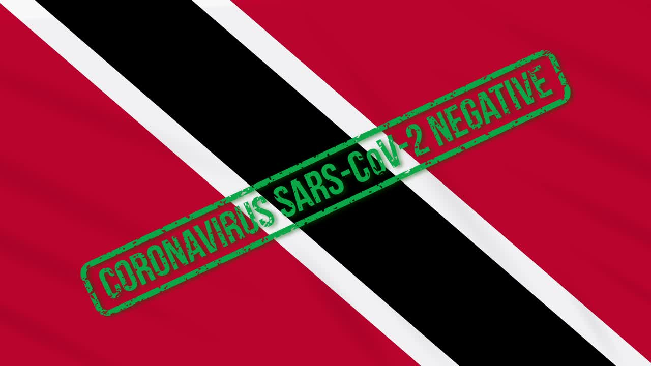 트리니다드 토바고가 코로나 바이러스로부터 자유로워진 녹색 스프와 함께 흔들리는 발