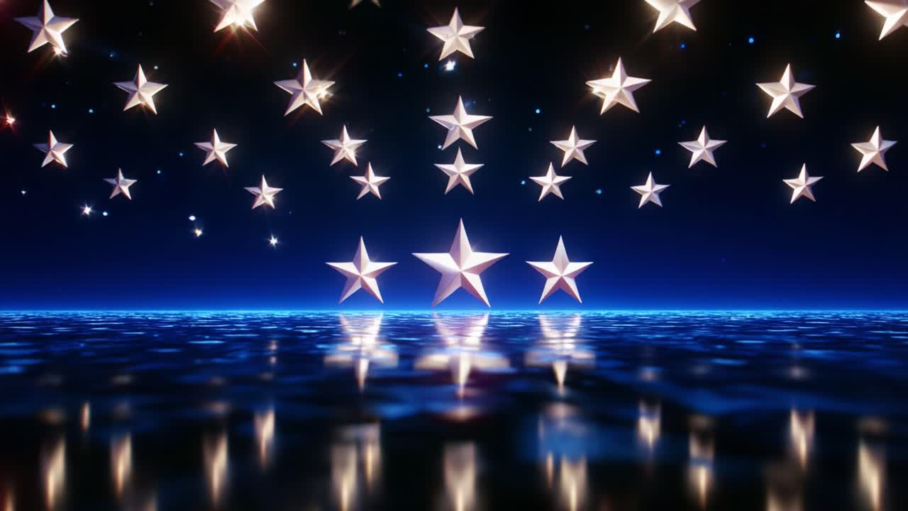 A Dazzling Display of Twinkling Stars Illuminating a Mystical Night Sky Reflecting on the Calm Waters Below, Creating a Serene and Dreamlike Atmosphere Perfect for Imagination and Wonder