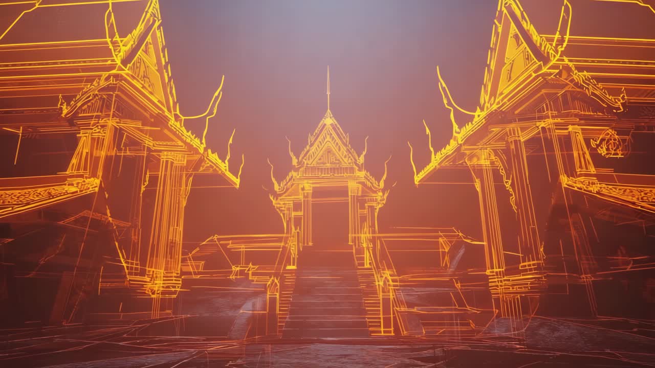 Wireframe tempelstruktur