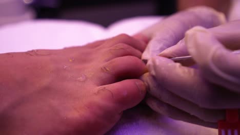 professional pedicure close up footage