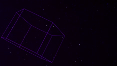 abstract geometric cubes in dark space with fly glitters