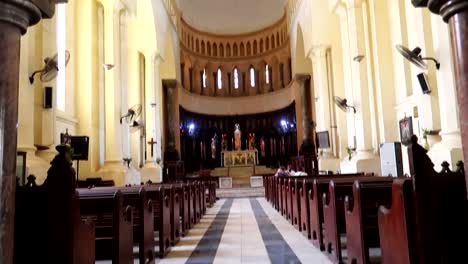 inside of the christ church anglican cathedral in zanzibar, africa, tilt up