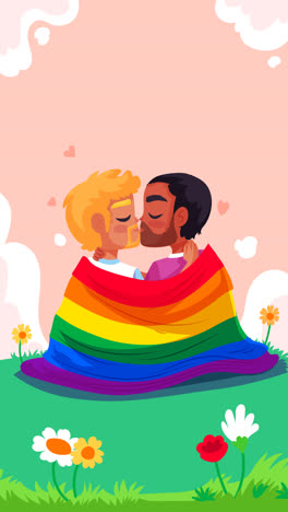 motion graphic of flat pride month lgbt illustration