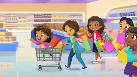 Children shopping in a store