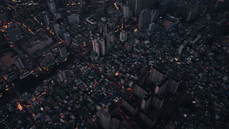 night cityscape aerial view of seoul