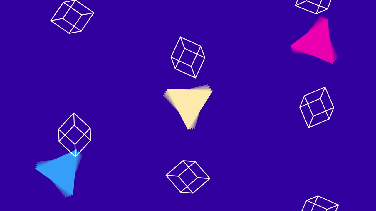 colores y figuras geométricas en animación de fondo azul