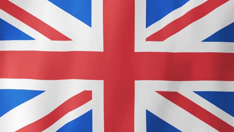 realistic united kingdom flag waving in the wind. 4k animation.