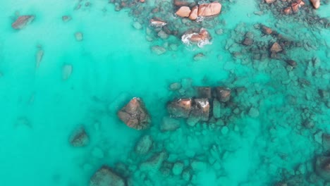 Aerial-view-of-the-most-beautiful-beaches-and-turquoise-waters-of-the-Seychelles