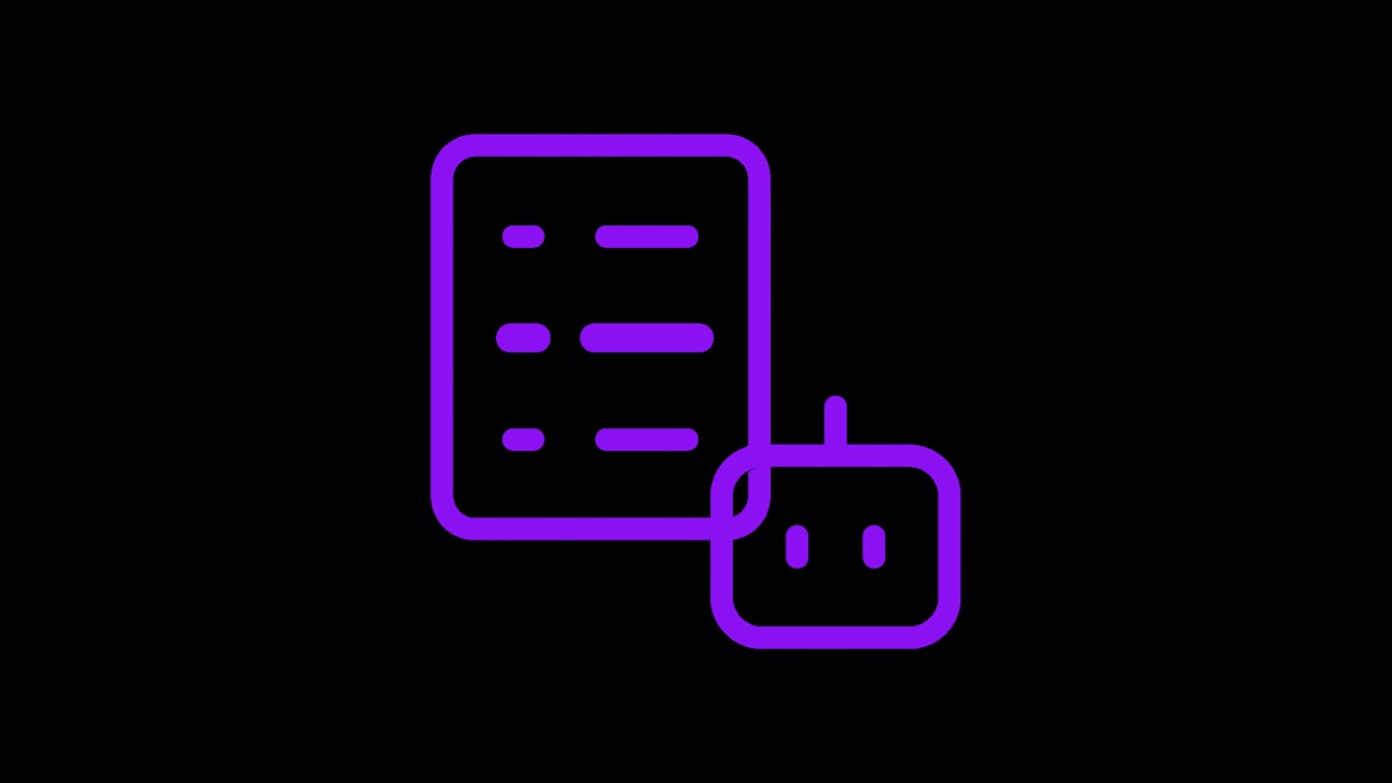 Animated Purple Robot Icon Interacting With Digital List