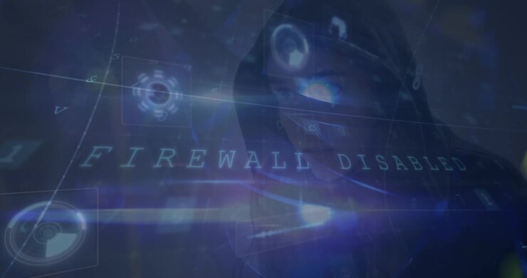 Animazione di rete di connessioni ed elaborazione dati su sfondo blu