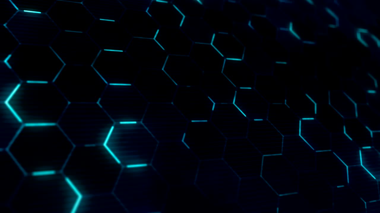 Abstract technology background for scientific concept. Closeup camera view. Seamless loop.