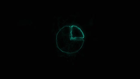 icono de diagrama de círculo con efecto plexo. líneas conectadas con puntos. líneas plexo